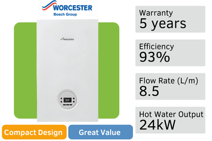 Worcester Bosch Greenstar 1000 24kW Combi Boiler Swap